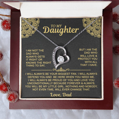 To My Daugher - Love Dad - Forever Love Necklace - Daughter Gift Idea