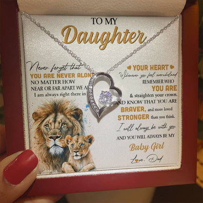 To My Daughter Necklace - Lion - From Dad Necklace Gift Set idea