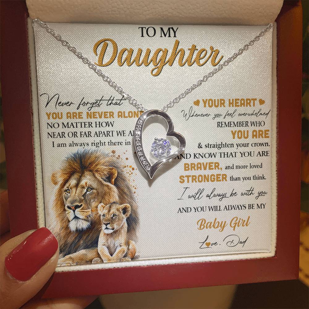 To My Daughter - Lion - From Dad Forever Love Necklace