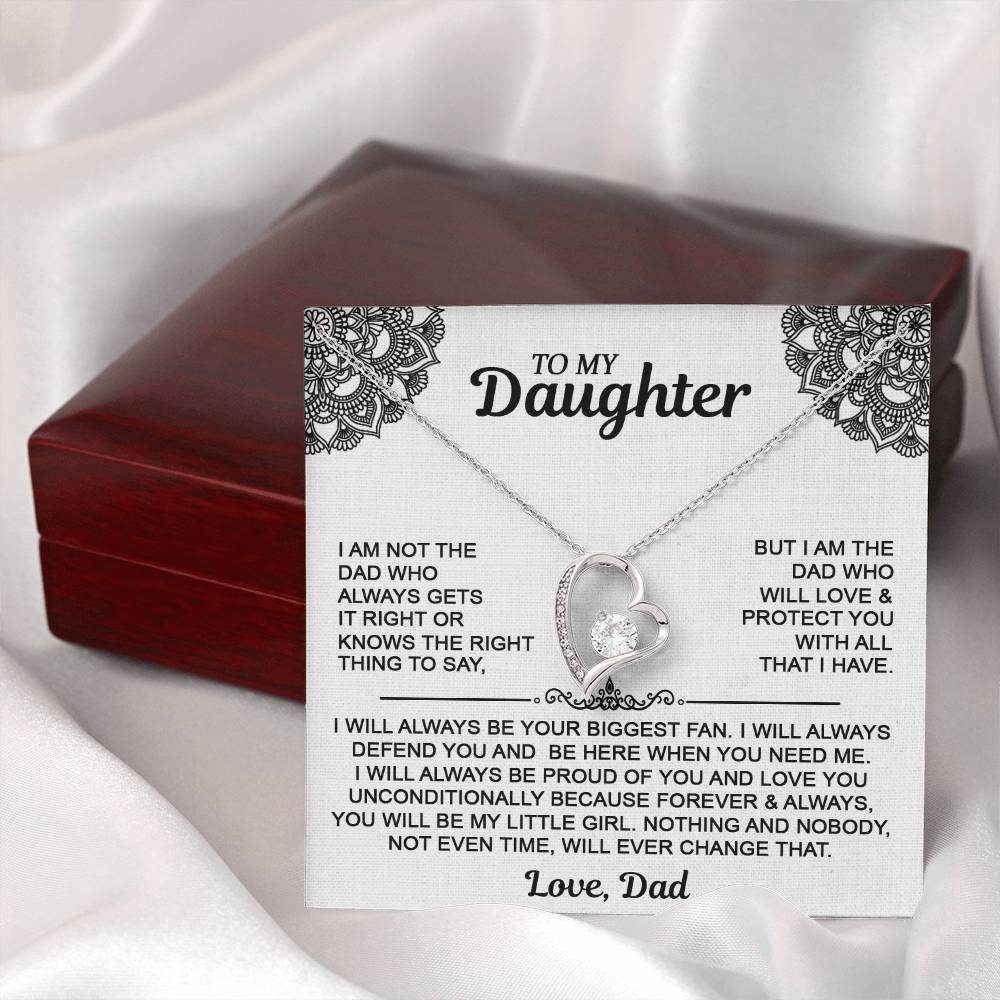 To My Daugher - Love Dad - Forever Love Necklace - Daughter Gift From Dad