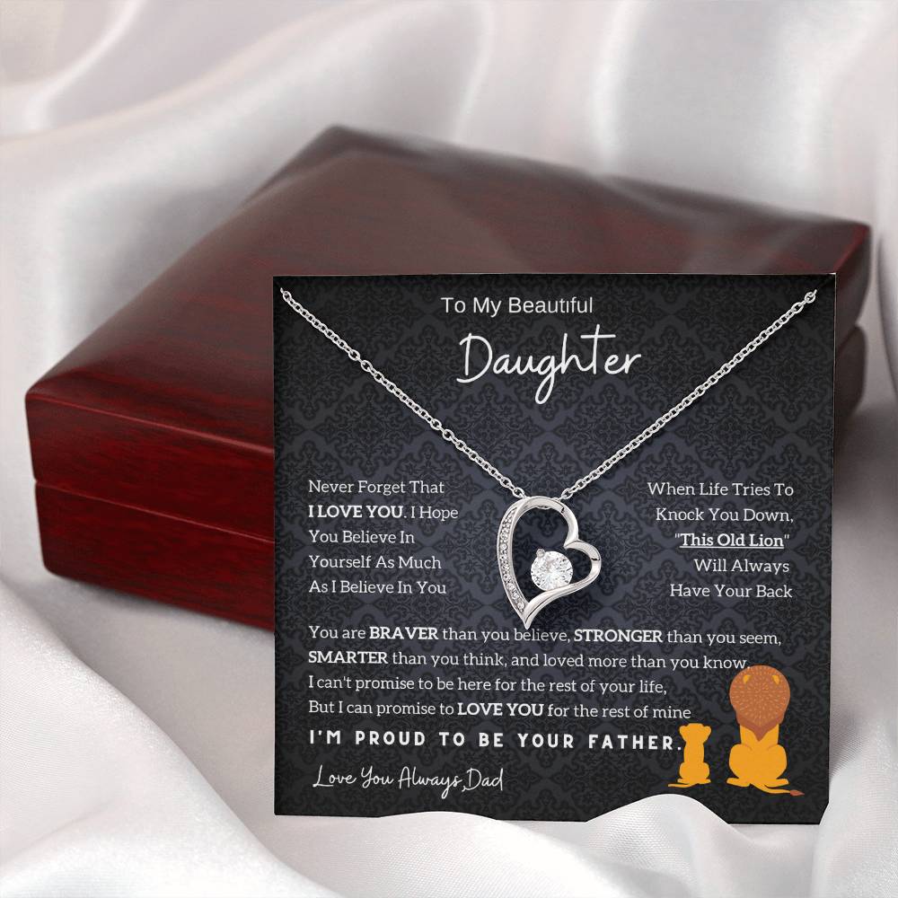 Lion Daughter Necklace - Meaningful Gift For Daughter From Dad