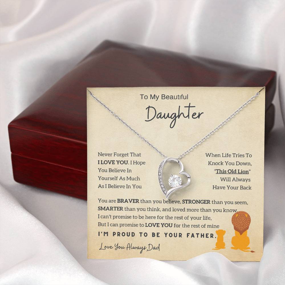 Lion Daughter Necklace - To My Daughter Necklace, Perfect Gift From Dad