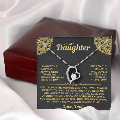 To My Daugher - Love Dad - Forever Love Necklace - Daughter Gift Idea