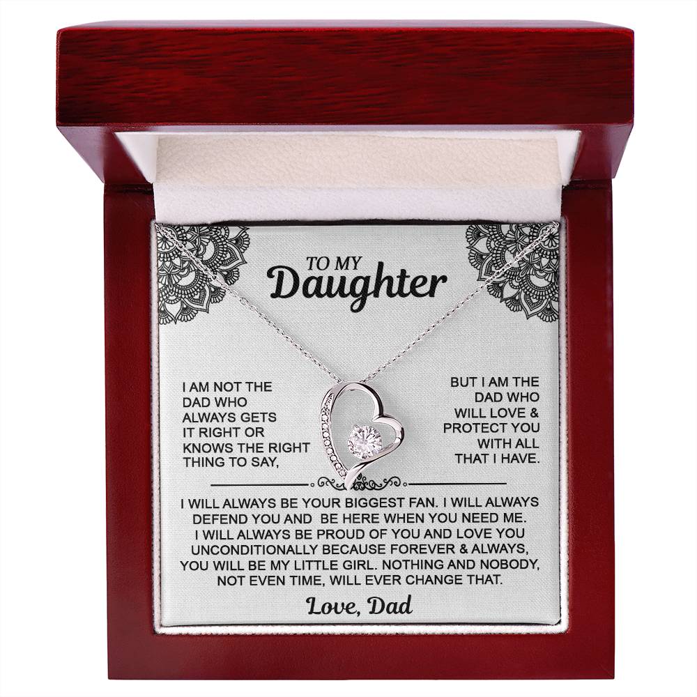 To My Daugher - Love Dad - Forever Love Necklace - Daughter Gift From Dad