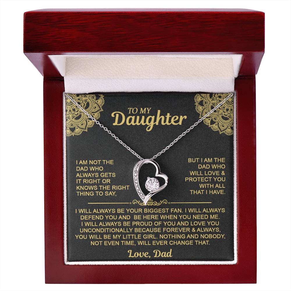 To My Daugher - Love Dad - Forever Love Necklace - Daughter Gift Idea