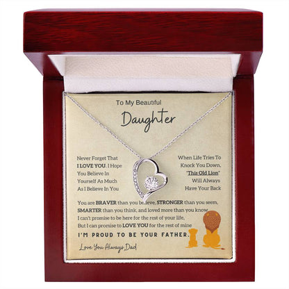 Lion Daughter Necklace - To My Daughter Necklace, Perfect Gift From Dad