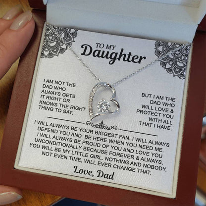 To My Daugher - Love Dad - Forever Love Necklace - Daughter Gift From Dad