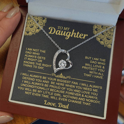 To My Daugher - Love Dad - Forever Love Necklace - Daughter Gift Idea