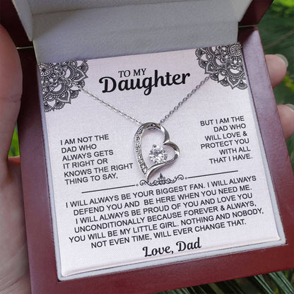 To My Daugher - Love Dad - Forever Love Necklace - Daughter Gift From Dad