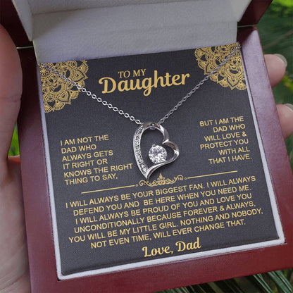 To My Daugher - Love Dad - Forever Love Necklace - Daughter Gift Idea