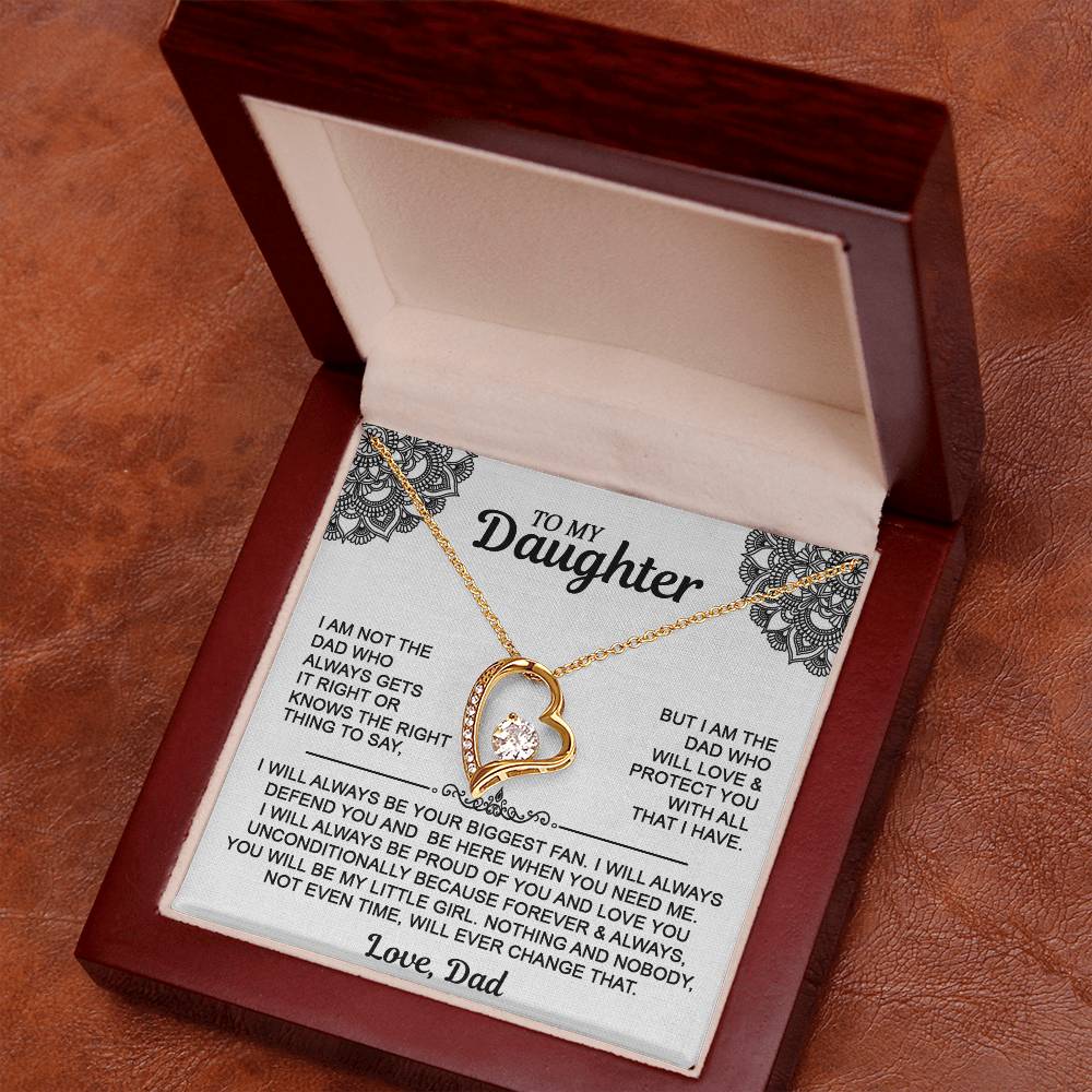 To My Daugher - Love Dad - Forever Love Necklace - Daughter Gift From Dad