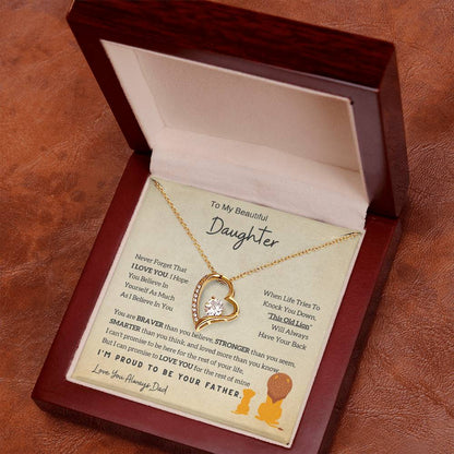 Lion Daughter Necklace - To My Daughter Necklace, Perfect Gift From Dad