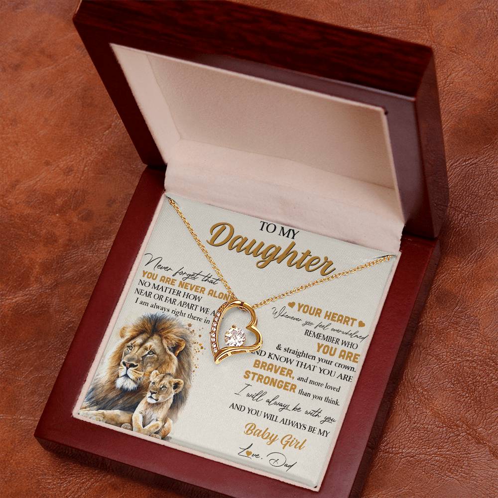 To My Daughter - Lion - From Dad Forever Love Necklace