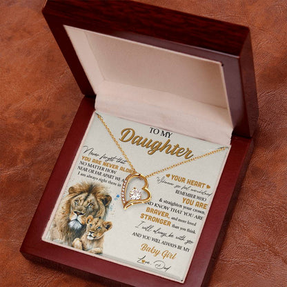 To My Daughter Necklace - Lion - From Dad Necklace Gift Set idea