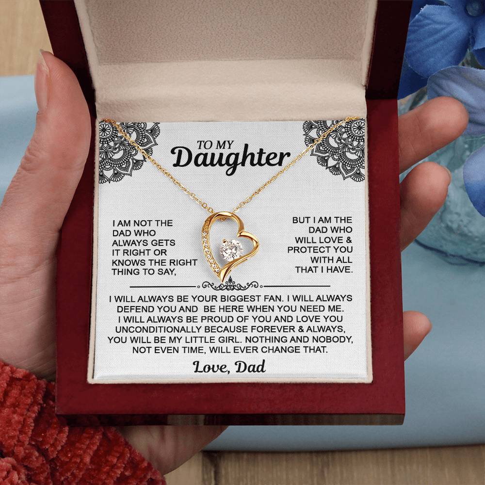 To My Daugher - Love Dad - Forever Love Necklace - Daughter Gift From Dad