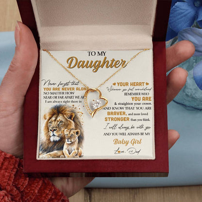 To My Daughter - Lion - From Dad Forever Love Necklace