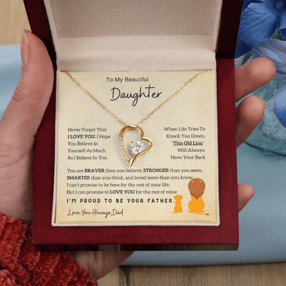 Lion Daughter Necklace - To My Daughter Necklace, Perfect Gift From Dad