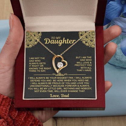 To My Daugher - Love Dad - Forever Love Necklace - Daughter Gift Idea