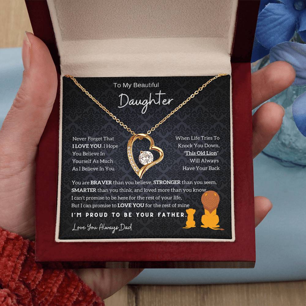 Lion Daughter Necklace - Meaningful Gift For Daughter From Dad