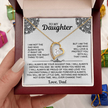 To My Daugher - Love Dad - Forever Love Necklace - Daughter Gift From Dad