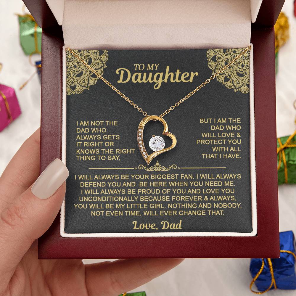 To My Daugher - Love Dad - Forever Love Necklace - Daughter Gift Idea