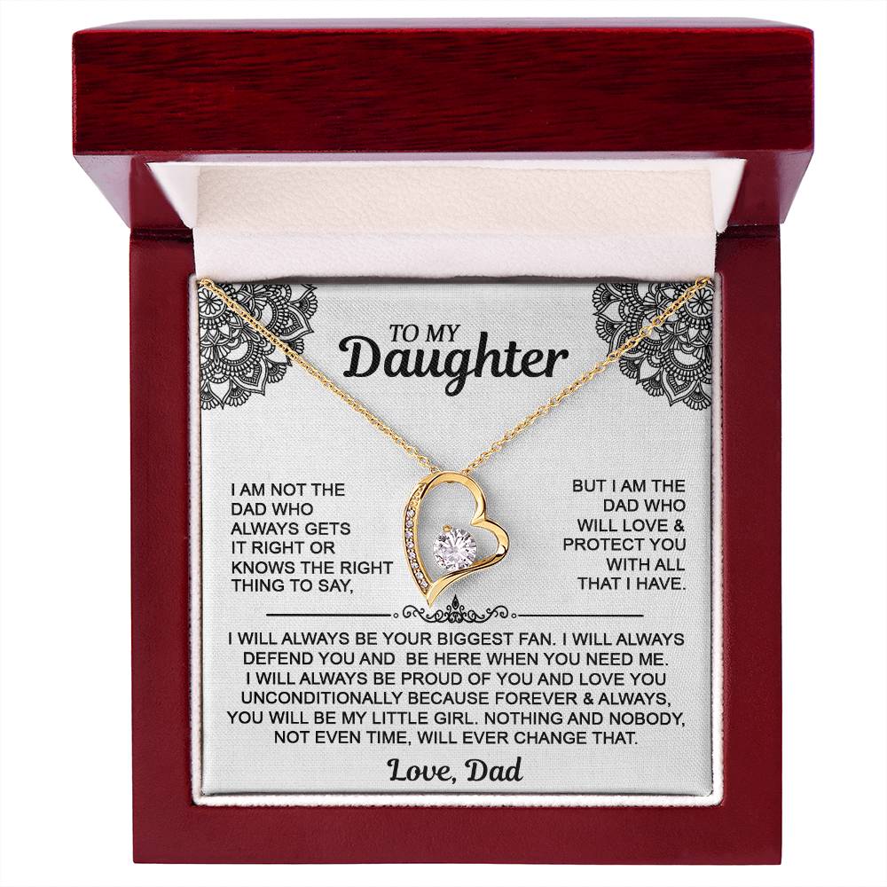 To My Daugher - Love Dad - Forever Love Necklace - Daughter Gift From Dad