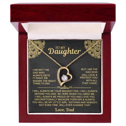 To My Daugher - Love Dad - Forever Love Necklace - Daughter Gift Idea