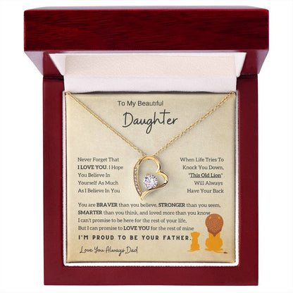 Lion Daughter Necklace - To My Daughter Necklace, Perfect Gift From Dad