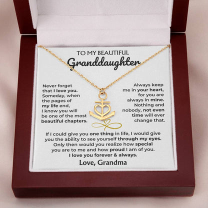 Anchor Necklace with 'To My Granddaughter' Card - Custom Gift for Granddaughter