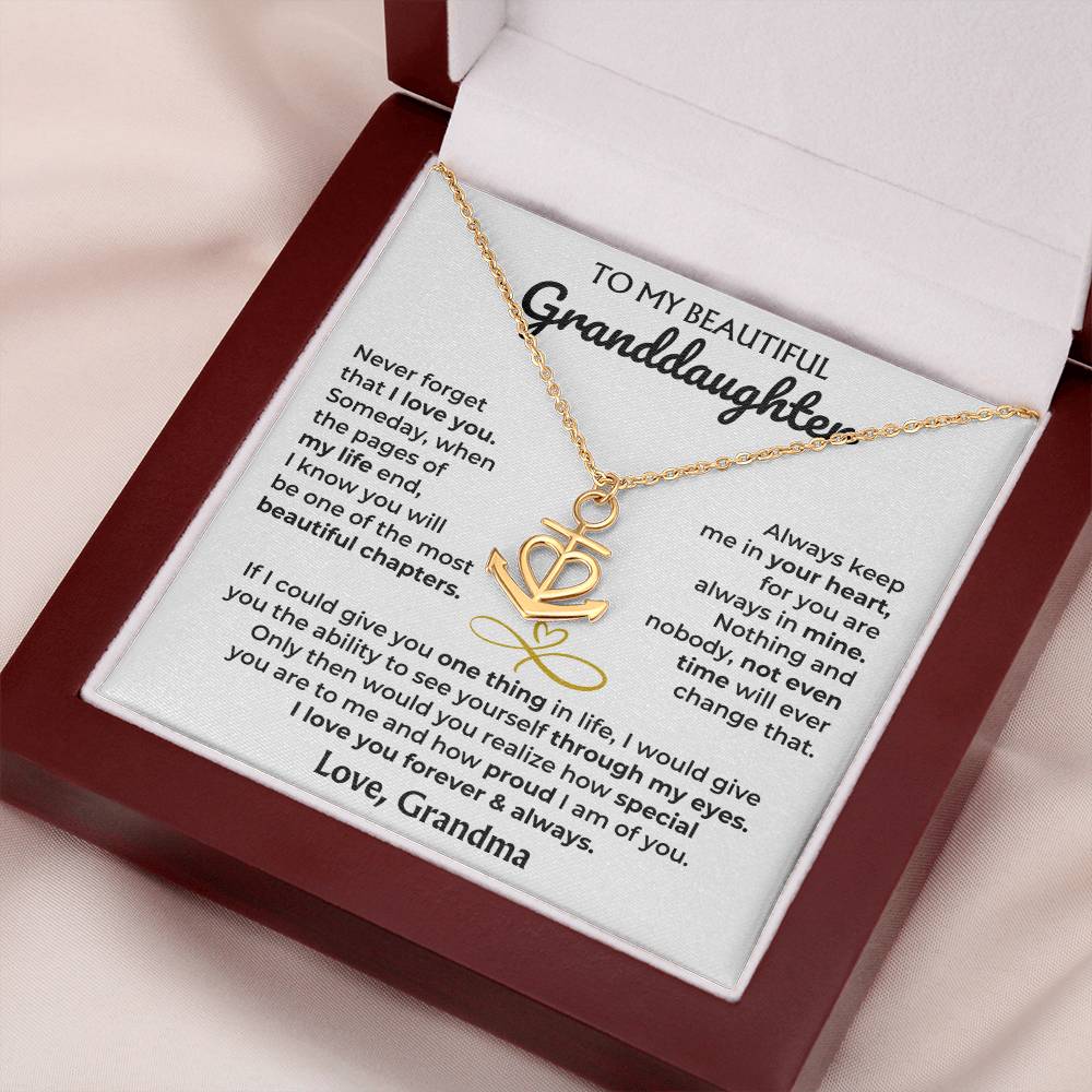 Anchor Necklace with 'To My Granddaughter' Card - Custom Gift for Granddaughter