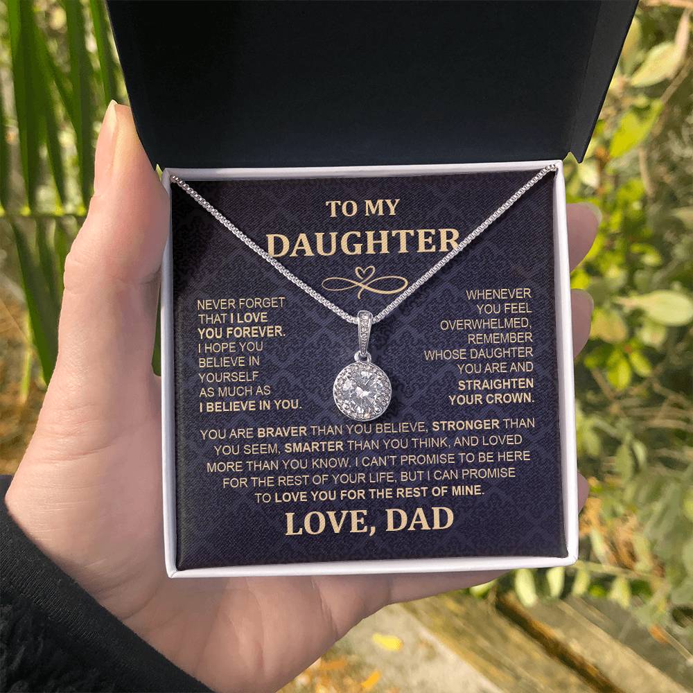 To My Daughter Necklace - From Mom & Dad Eternal Hope Pendant for Special Occasions