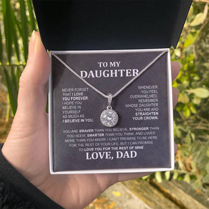 Eternal Hope Necklace with 'To My Daughter' Message - Special Gift from Mom & Dad