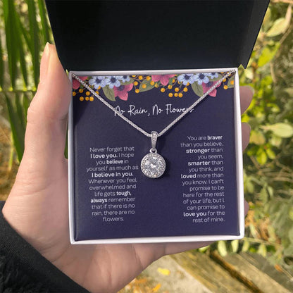 Meaningful Gift for Daughter - No Rain No Flowers Eternal Hope Necklace