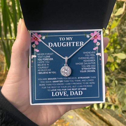 Eternal Hope Necklace with 'To My Daughter - From Mom & Dad' Message - Christmas Gift