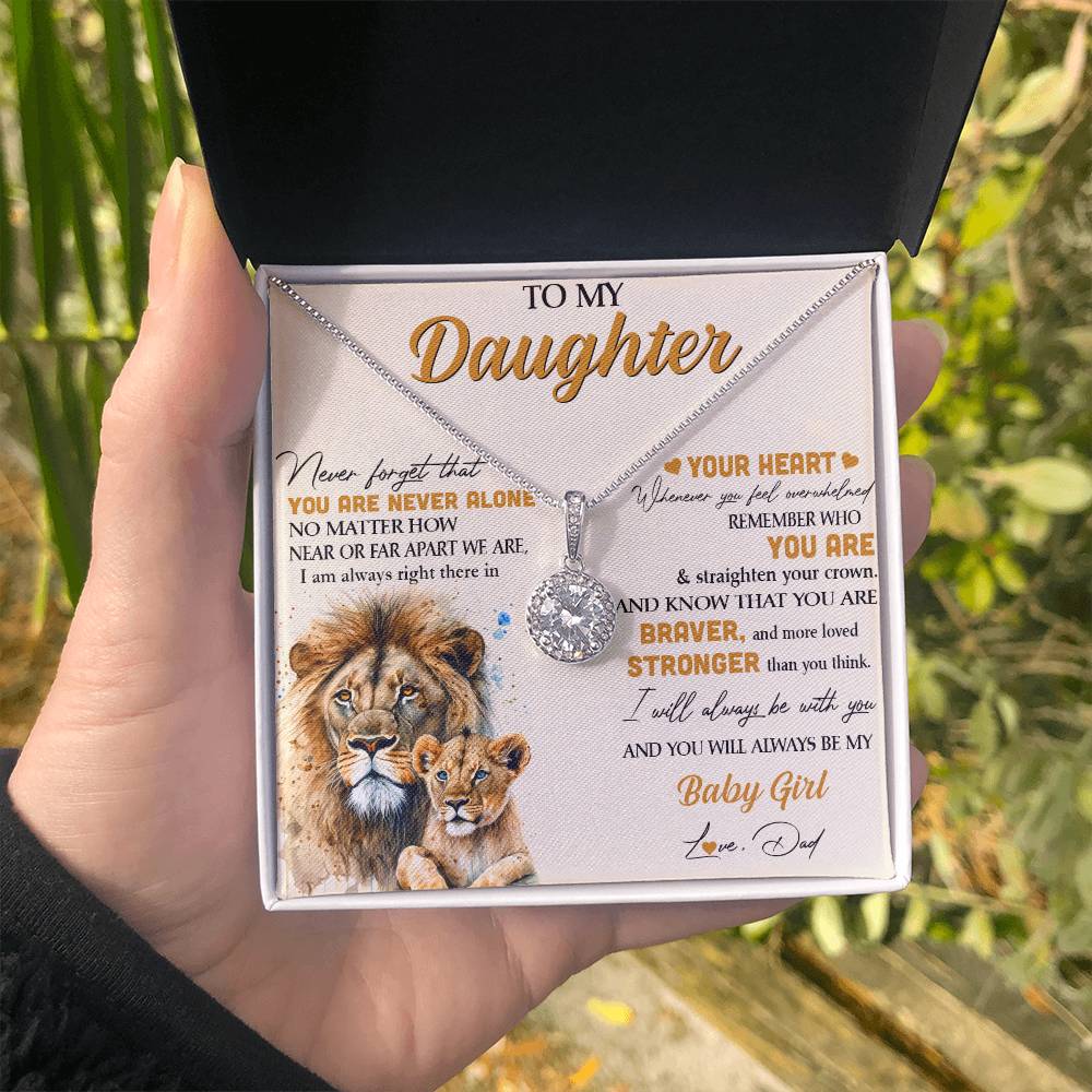 Sentimental Lion Necklace from Dad - Eternal Hope Pendant for Daughter