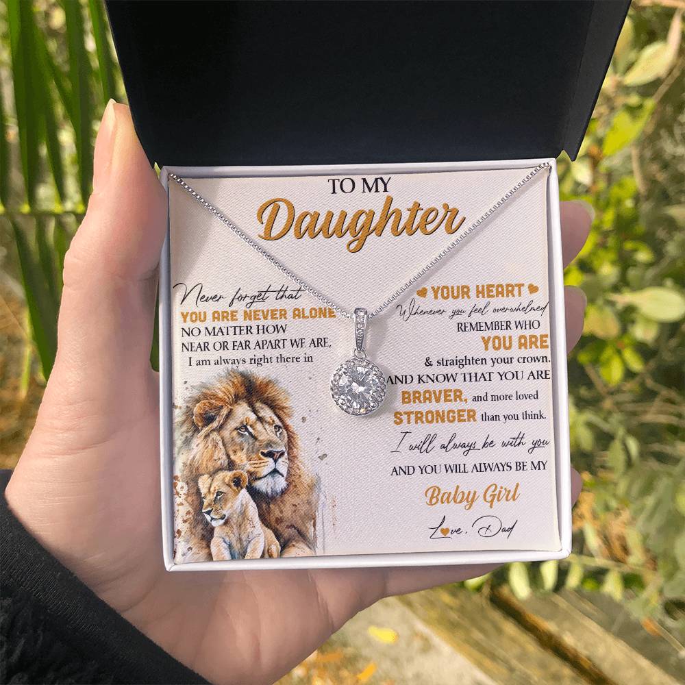 Lion Eternal Hope Necklace for Daughter - Heartfelt Gift from Dad