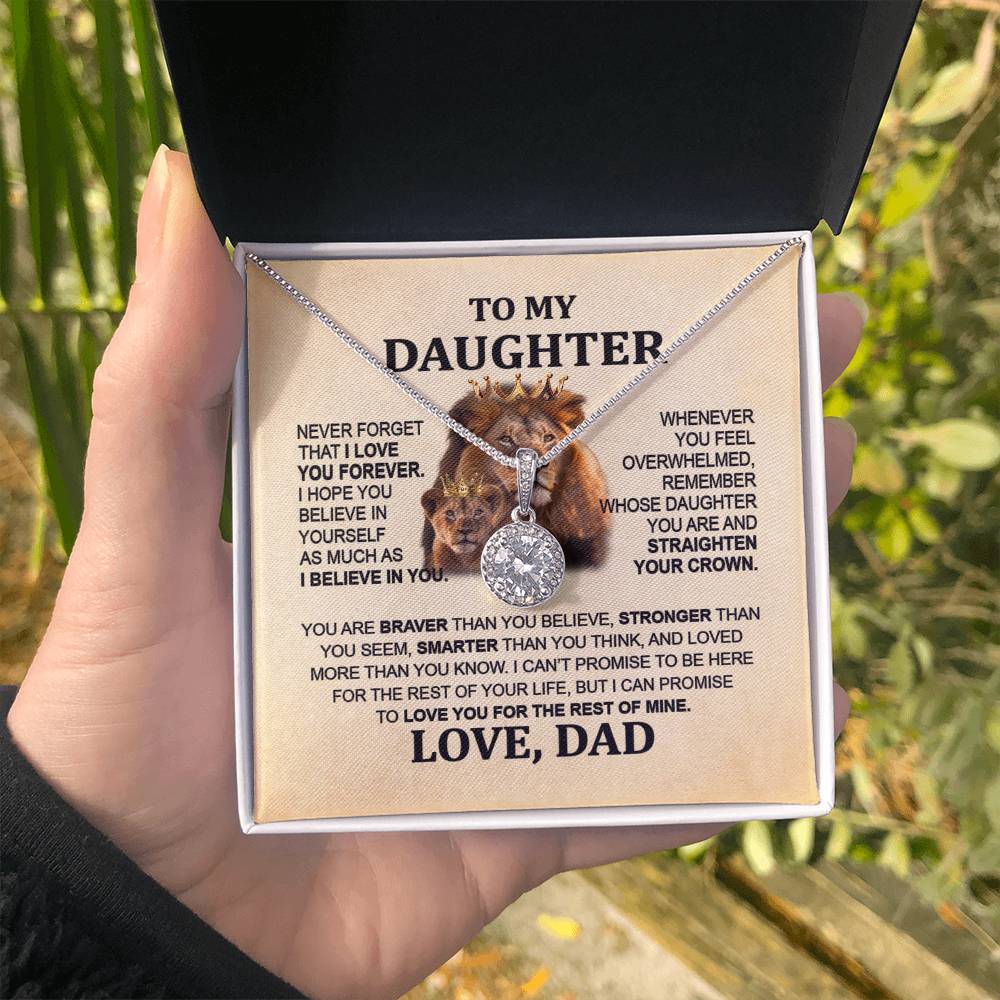 Sentimental Lion Necklace from Dad - Eternal Hope Pendant for Daughter