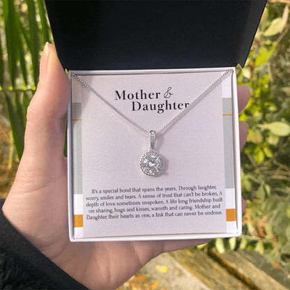 Eternal Hope Necklace with 'Mother & Daughter' Message - Christmas Gift for Daughter