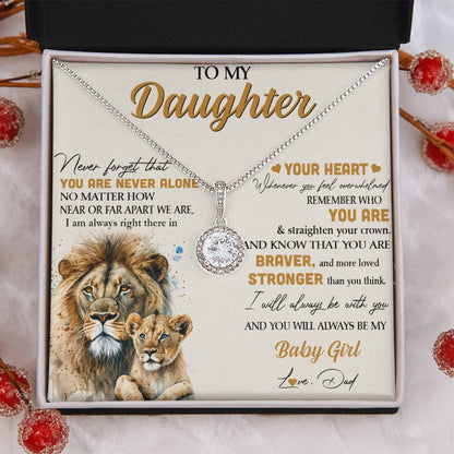 Sentimental Lion Necklace from Dad - Eternal Hope Pendant for Daughter