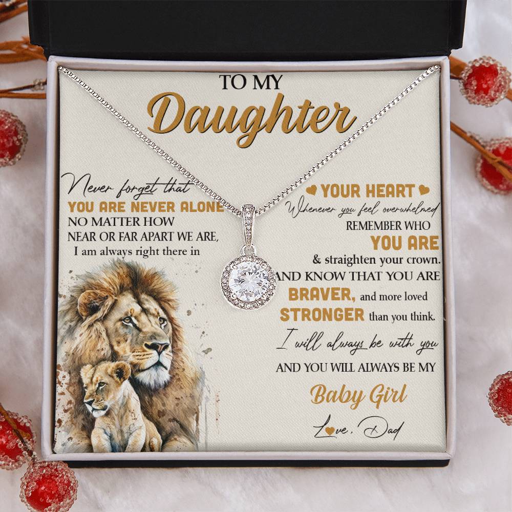 Lion Eternal Hope Necklace for Daughter - Heartfelt Gift from Dad