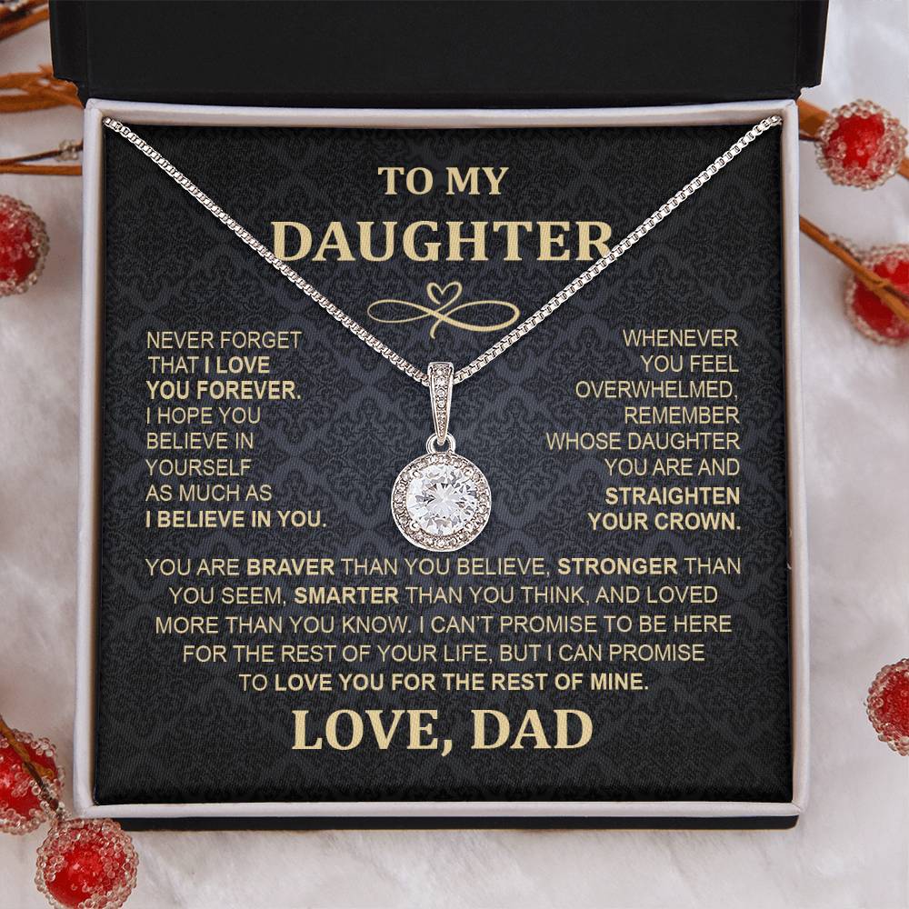 To My Daughter Necklace - From Mom & Dad Eternal Hope Pendant for Special Occasions