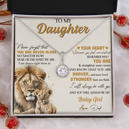 Eternal Hope Necklace with 'Lion - From Dad' Message - Ideal Birthday Gift for Daughter