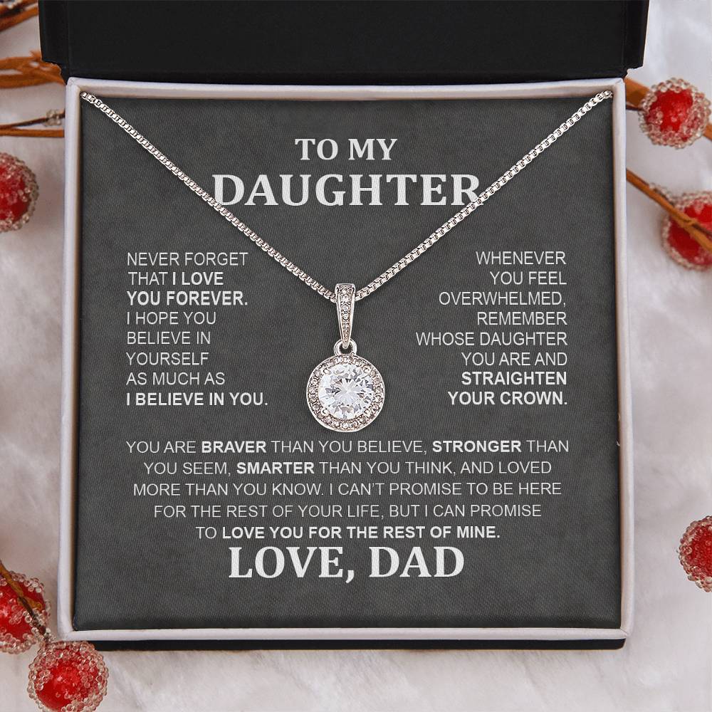 Eternal Hope Necklace with 'To My Daughter' Message - Special Gift from Mom & Dad