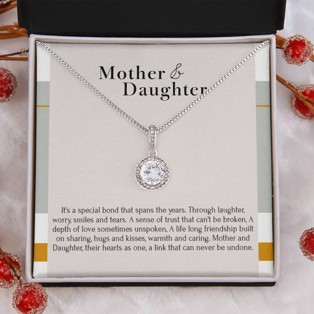 Eternal Hope Necklace with 'Mother & Daughter' Message - Christmas Gift for Daughter