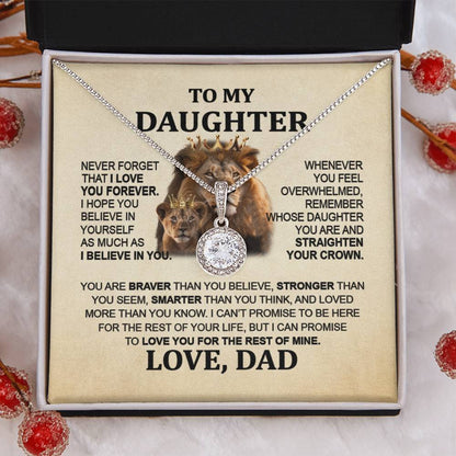 Sentimental Lion Necklace from Dad - Eternal Hope Pendant for Daughter