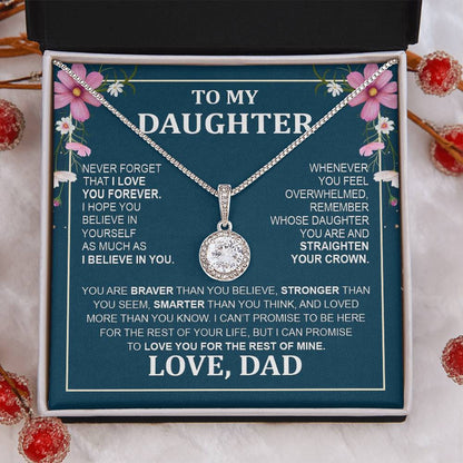 Eternal Hope Necklace with 'To My Daughter - From Mom & Dad' Message - Christmas Gift