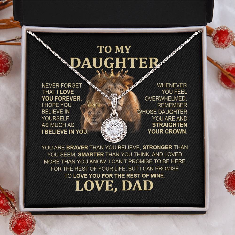 Lion Eternal Hope Necklace - To My Daughter from Dad, Special Birthday Gift