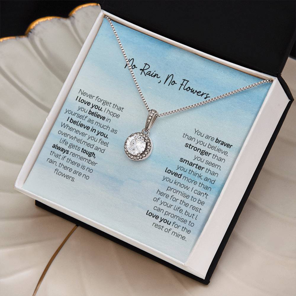 Custom Eternal Hope Necklace - No Rain No Flowers, Ideal Christmas Gift for Daughter