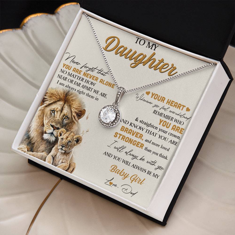 Eternal Hope Necklace with 'Lion - From Dad' Message - Ideal Birthday Gift for Daughter