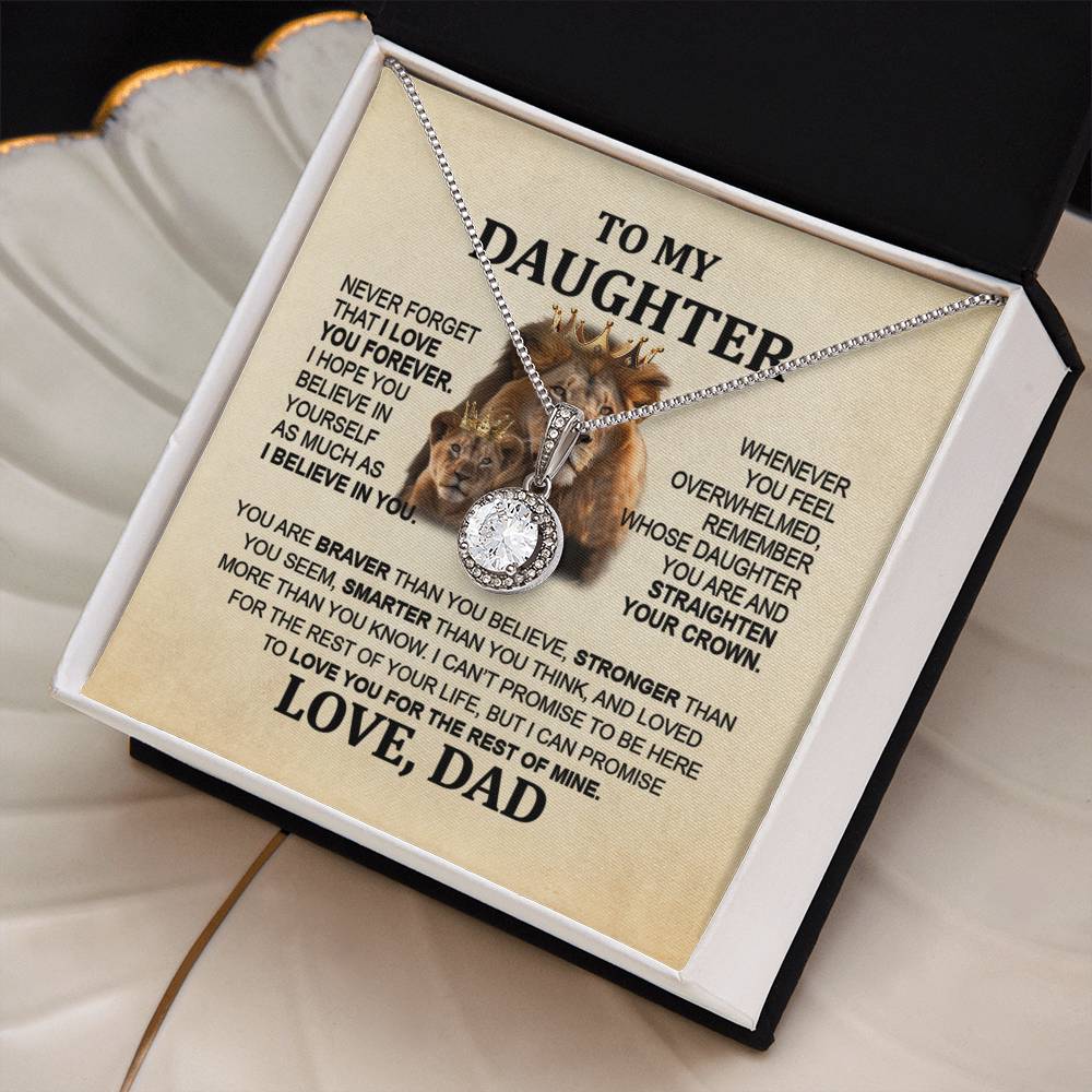 Sentimental Lion Necklace from Dad - Eternal Hope Pendant for Daughter